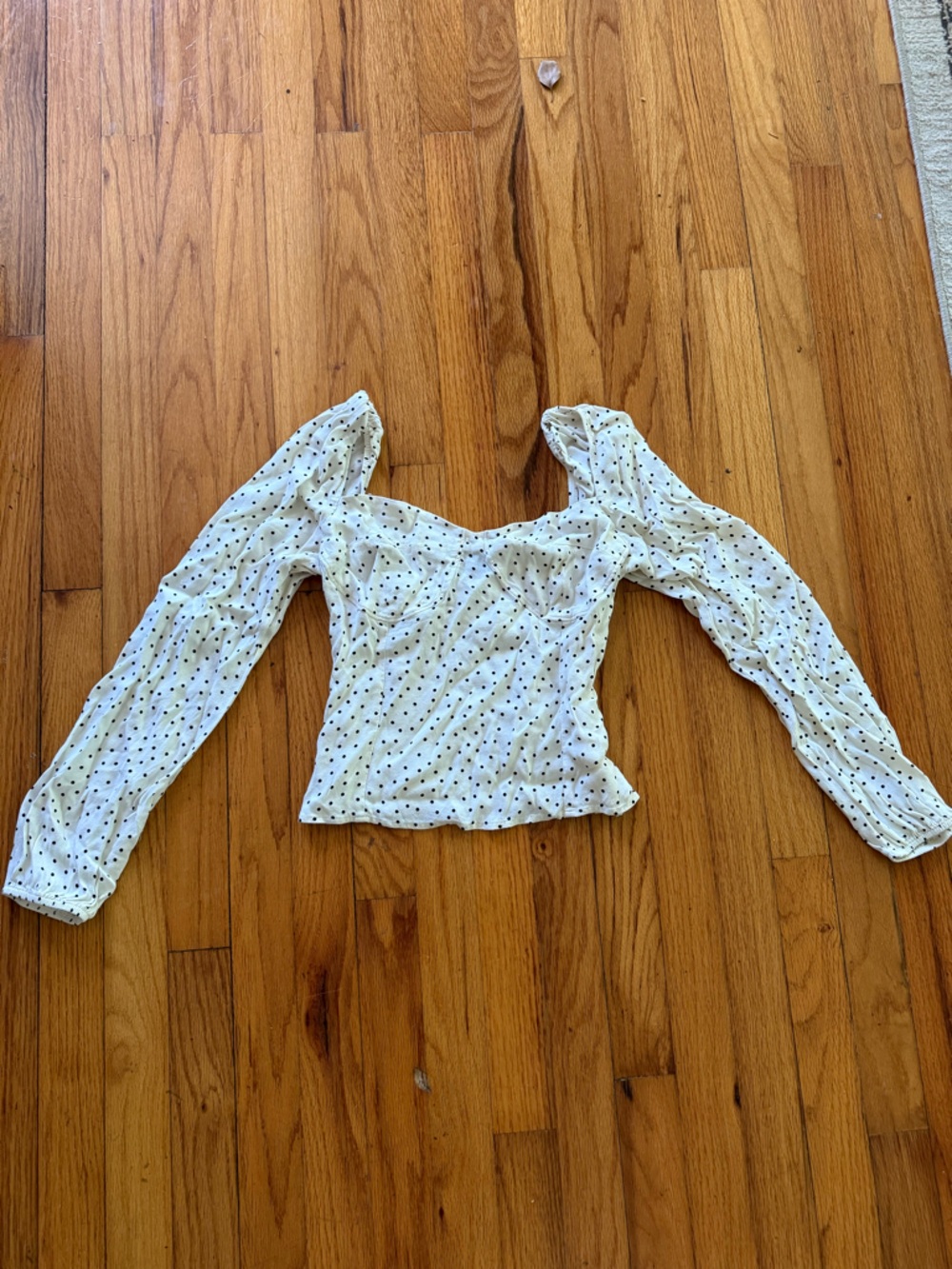 Reformation White Polka Dot Blouse